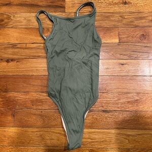 Madewell Olive Ribbed Swimsuit
